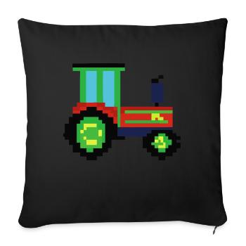 Tractor pixelated gift idea pixel tractor - Sofa pillowcase 17,3'' x 17,3'' (45 x 45 cm) - black - Front