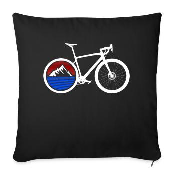 Gravel Bike Berg Rennrad Fahrrad lustiges Geschenk - Sofakissenbezug 45 x 45 cm - Schwarz - Vorne