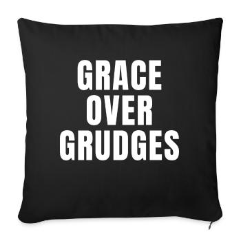 La grâce sur les rancunes - Citations chrétiennes - Housse de coussin décorative 45 x 45 cm - noir - Devant