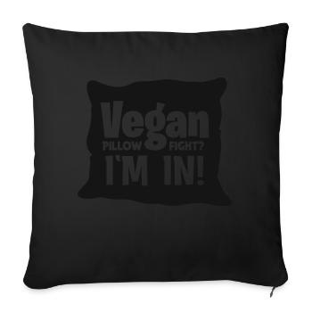 Combat d’oreillers végétaliens? J’y suis! - Housse de coussin décorative 45 x 45 cm - noir - Devant