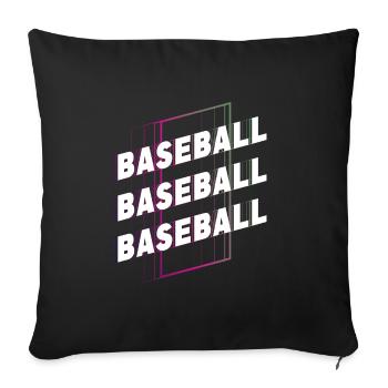 Baseball Sports Font Vintage Retro Home Run - Sofa pillowcase 17,3'' x 17,3'' (45 x 45 cm) - black - Front