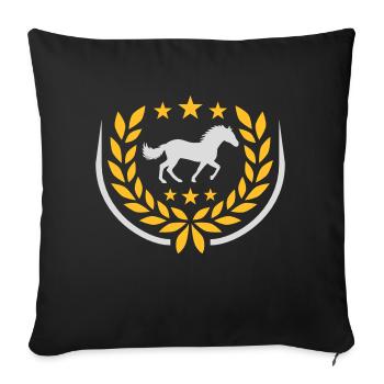 Laurel wreath Horse Star Coat of Arms - Sofa pillowcase 17,3'' x 17,3'' (45 x 45 cm) - black - Front