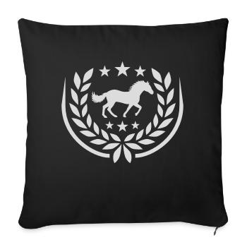 Star Horse Laurel Wreath Coat of Arms - Sofa pillowcase 17,3'' x 17,3'' (45 x 45 cm) - black - Front