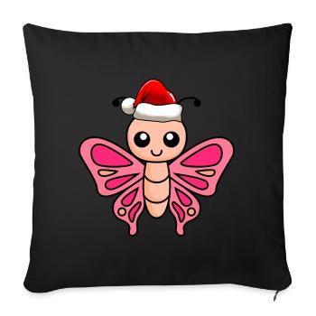 Butterfly Comic Christmas - Housse de coussin décorative 45 x 45 cm - noir - Devant