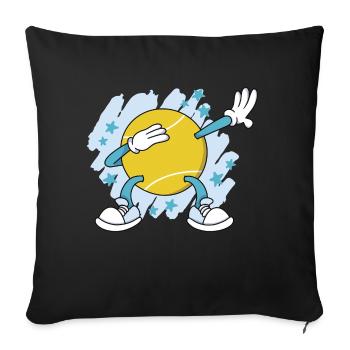 Tennis Dabbing Tennisspieler Dabben Tennisverein - Sofakissenbezug 45 x 45 cm - Schwarz - Vorne