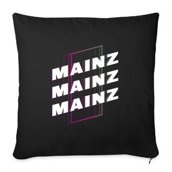 Mayence Allemagne City Font Skyline Accueil - Housse de coussin décorative 45 x 45 cm - noir - Devant