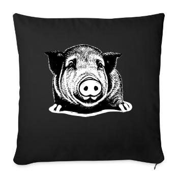 pig sweet pigs pigs animal animals 6 - Sofa pillowcase 17,3'' x 17,3'' (45 x 45 cm) - black - Front