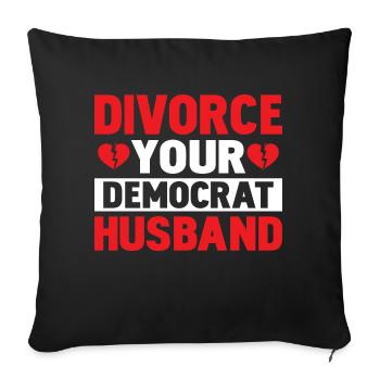 Divorce Your Democrate Husband Divorcee Ex-Wife Wo - Sofa pillowcase 17,3'' x 17,3'' (45 x 45 cm) - black - Front