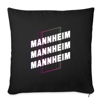 Mannheim Germany City Font Skyline Home - Sofa pillowcase 17,3'' x 17,3'' (45 x 45 cm) - black - Front
