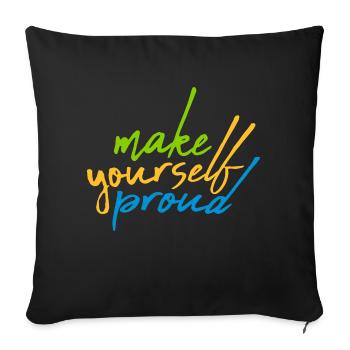 Faites-vous fier de la citation - Housse de coussin décorative 45 x 45 cm - noir - Devant