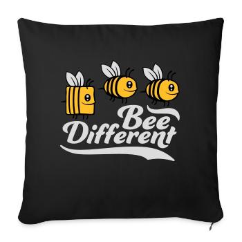 bee different saying quote - Sofa pillowcase 17,3'' x 17,3'' (45 x 45 cm) - black - Front