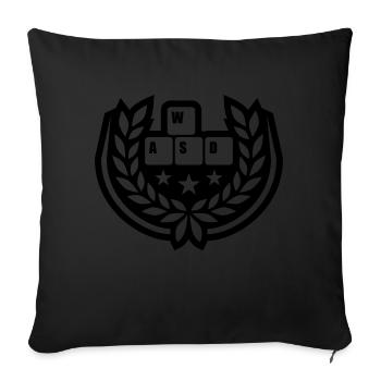 Computer WASD laurel wreath stars - Sofa pillowcase 17,3'' x 17,3'' (45 x 45 cm) - black - Front