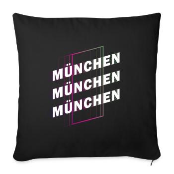 Munich Germany City Font Skyline Home - Sofa pillowcase 17,3'' x 17,3'' (45 x 45 cm) - black - Front