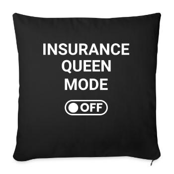 Insurance Queen Mode OFF - Sofa pillowcase 17,3'' x 17,3'' (45 x 45 cm) - black - Front