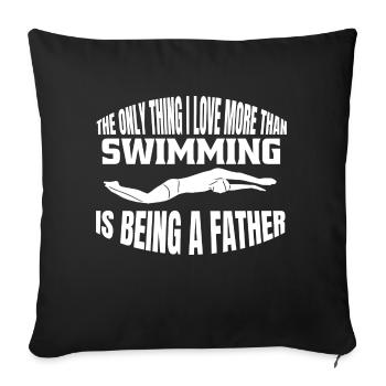 Swimmer Swimmers Swimming Club Papa Swimming - Sofa pillowcase 17,3'' x 17,3'' (45 x 45 cm) - black - Front