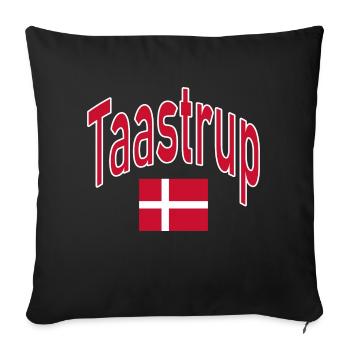 Taastrup Denmark flag - Sofa pillowcase 17,3'' x 17,3'' (45 x 45 cm) - black - Front