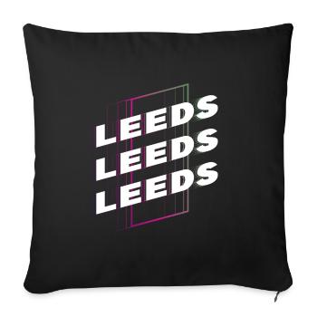 Leeds England UK City Font Skyline Home - Sofa pillowcase 17,3'' x 17,3'' (45 x 45 cm) - black - Front