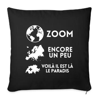Suisse, je suis Suisse, fierté Suisse - Housse de coussin décorative 45 x 45 cm - noir - Devant