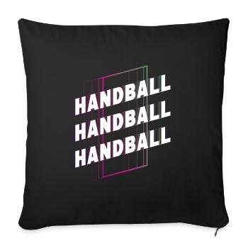 Handball Handball Player Handball Player Vintage Retro - Housse de coussin décorative 45 x 45 cm - noir - Devant