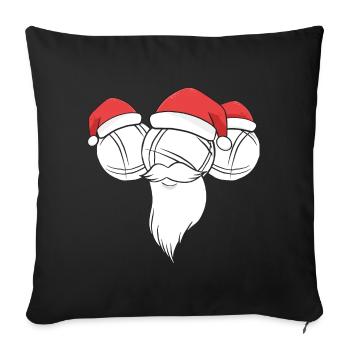 Boule Santa Tenue de pétanque pour Bouler pour boules - Housse de coussin décorative 45 x 45 cm - noir - Devant