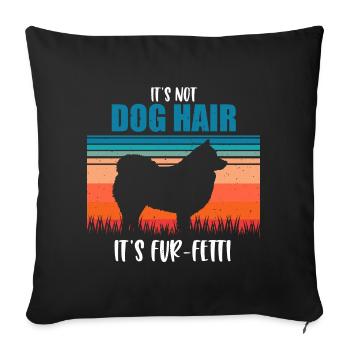 Pas de poils de chien, mais de la graisse de fourrure Lapp finlandais - Housse de coussin décorative 45 x 45 cm - noir - Devant