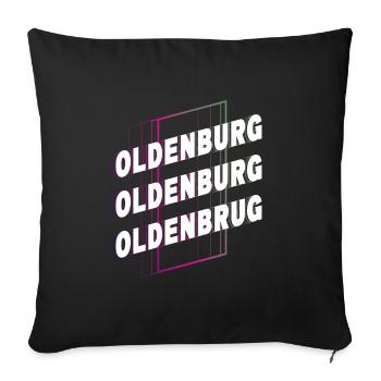 Oldenburg Germany City Font Skyline Home - Sofa pillowcase 17,3'' x 17,3'' (45 x 45 cm) - black - Front