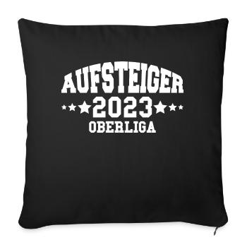 Aufsteiger 2023 Oberliga Aufstieg Fußball - Sofakissenbezug 45 x 45 cm - Schwarz - Vorne