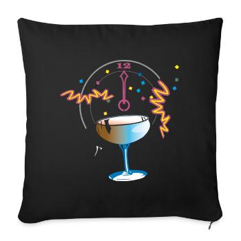 New Year's Toast Confetti - Sofa pillowcase 17,3'' x 17,3'' (45 x 45 cm) - black - Front