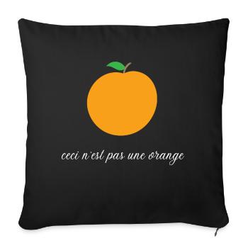 Ceci n'est pas une orange - humour - Housse de coussin décorative 45 x 45 cm - noir - Devant