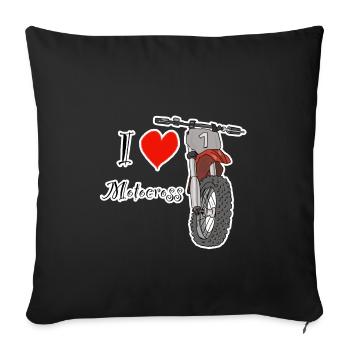 I love Motocross - Sofa pillowcase 17,3'' x 17,3'' (45 x 45 cm) - black - Front