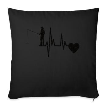 Hameçons Pêche Pêche Pêche Pêche Pêche - Housse de coussin décorative 45 x 45 cm - noir - Devant