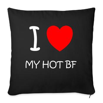Drücken Sie Ihre Liebe mit unserem "I love my BF" Design aus - Sofakissenbezug 45 x 45 cm - Schwarz - Vorne