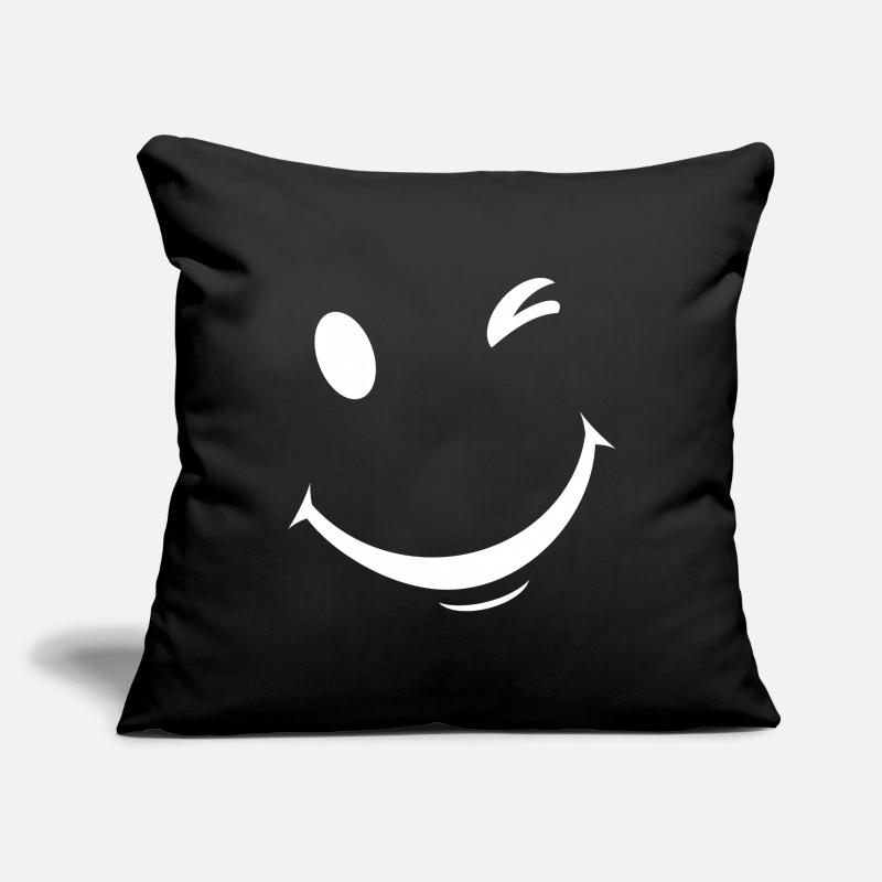 Expression de clin d’œil blanc Housse de coussin décorative 45 x 45 cm