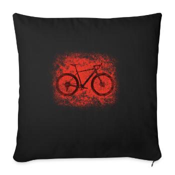 Gravel Bike rouge - Housse de coussin décorative 45 x 45 cm - noir - Devant