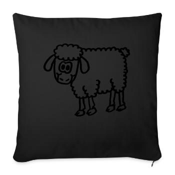 Mouton mignon - Housse de coussin décorative 45 x 45 cm - noir - Devant