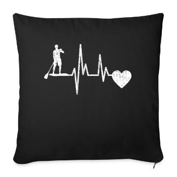 Stand-Up Paddling Stand Up Paddling Stand-Up Paddler Surfing - Housse de coussin décorative 45 x 45 cm - noir - Devant