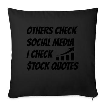 Shares Stock Exchange Share prices Stock market Investment - Sofa pillowcase 17,3'' x 17,3'' (45 x 45 cm) - black - Front