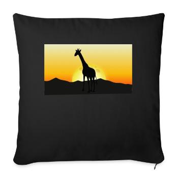 Safari Zoo Animals Wildlife - Sofa pillowcase 17,3'' x 17,3'' (45 x 45 cm) - black - Front