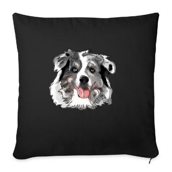 Border Collie - Sofa pillowcase 17,3'' x 17,3'' (45 x 45 cm) - black - Front