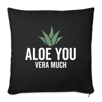Aloe You Vera Viel - Sofakissenbezug 45 x 45 cm - Schwarz - Vorne