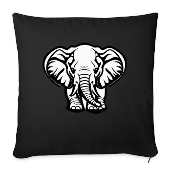 Petit éléphant Dessin animé Aventure mignonne 19 - Housse de coussin décorative 45 x 45 cm - noir - Devant