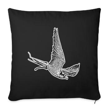 Falke im Sturzflug - Sofakissenbezug 45 x 45 cm - Schwarz - Vorne