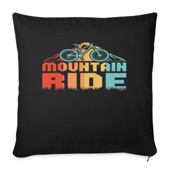 Randonnée en montagne - Housse de coussin décorative 45 x 45 cm - noir - Devant