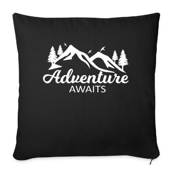 Adventure Travel Hiking Mountain - Sofa pillowcase 17,3'' x 17,3'' (45 x 45 cm) - black - Front