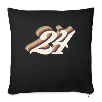 24th anniversary vintage - Sofa pillowcase 17,3'' x 17,3'' (45 x 45 cm) - black - Front