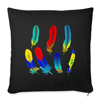 Plumes de perroquet - Housse de coussin décorative 45 x 45 cm - noir - Devant