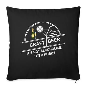 Beer Wine Whiskey Schnapps Alcohol - Sofa pillowcase 17,3'' x 17,3'' (45 x 45 cm) - black - Front