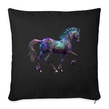Horse riding - Sofa pillowcase 17,3'' x 17,3'' (45 x 45 cm) - black - Front