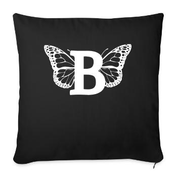 letter B butterfly - Sofa pillowcase 17,3'' x 17,3'' (45 x 45 cm) - black - Front