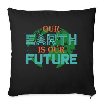 Sauvez la terre - Housse de coussin décorative 45 x 45 cm - noir - Devant